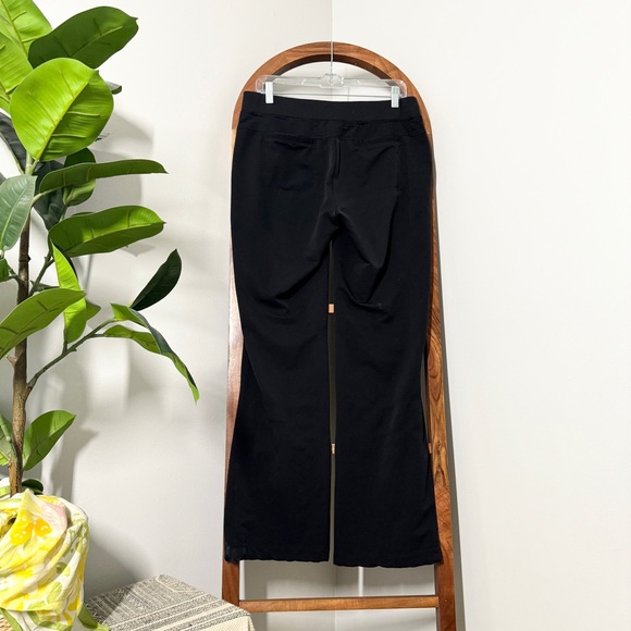 Athleta 8 Black Midtown Trouser Elastic Waist Pull On Flare Leg Pants - Picture 4 of 9